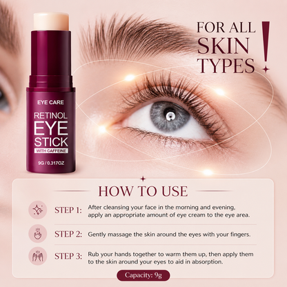 Woman applying Halo House Retinol Eye Stick with Caffeine under the eye — brightens, smooths fine lines and reduces puffiness