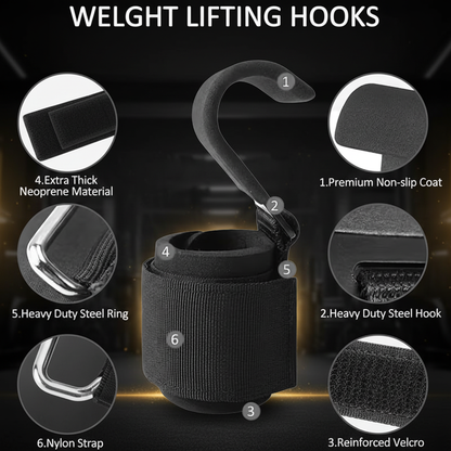 Weight Lifting Hooks - No 2 Color Badge